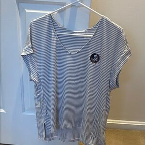 Tommy Bahama FSU logo Blue and White Striped Women's Tee